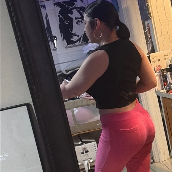 2013 RARE BLING Bright Pink Velour Sweatpants - Picture 6 of 11